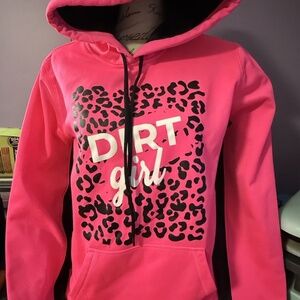 neon pink womens hoodie dirt girl dirt track racing